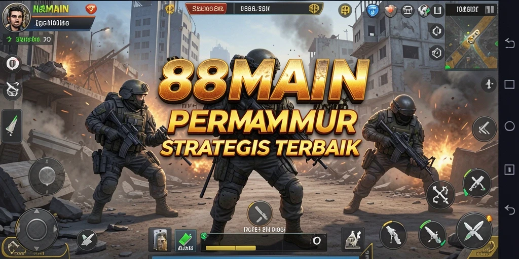 Screenshot utama menunjukkan aksi seru dalam gameplay TPS 88MAIN.