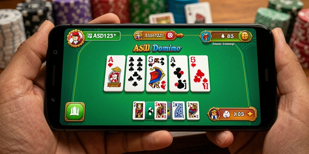 Tampilan gameplay ASD123 yang menarik saat bermain Domino.