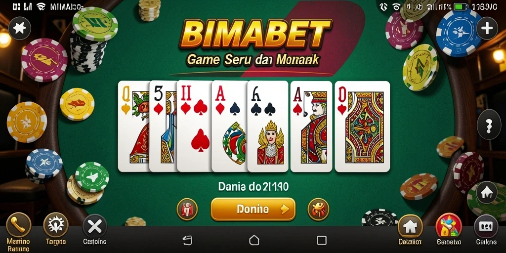 Screenshot gameplay utama BIMABET dengan momen seru bermain Domino.