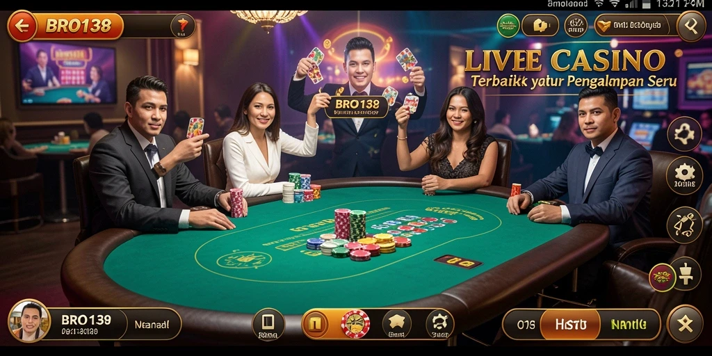 Tampilan gameplay menarik dari aplikasi Live Casino BRO138.
