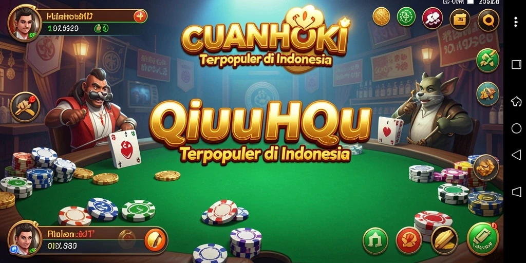 Tampilan gameplay seru dalam CUANHOKI, permainan QiuQiu yang asyik.
