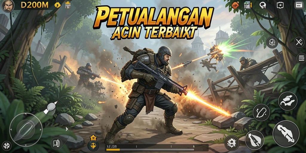Tampilan gameplay D200M yang penuh aksi dan menantang.
