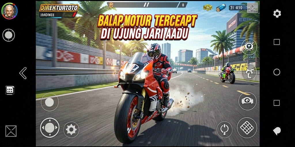Tampilan menarik dari gameplay balap motor di DIREKTURTOTO.
