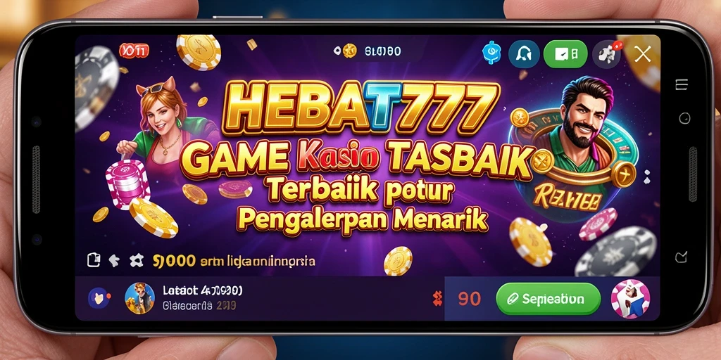 Tampilan menarik dari gameplay Kasino HEBAT777 di ponsel.