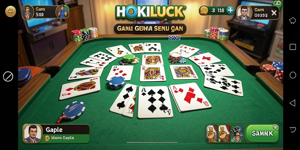 Gameplay HOKILUCK menampilkan keseruan permainan Gaple.