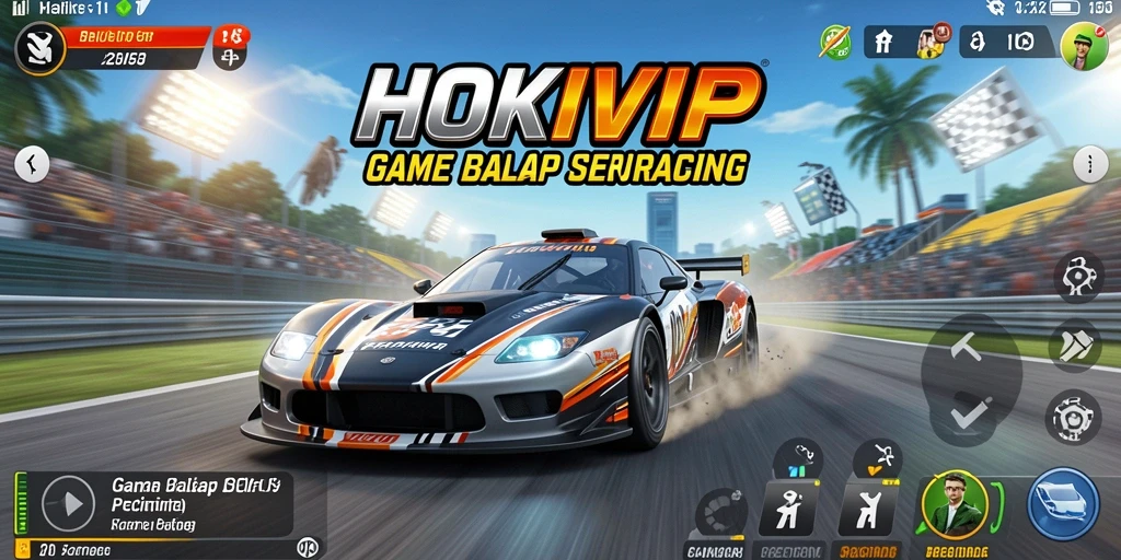 Tampilan gameplay balap yang megah dan mengasyikkan di HOKIVIP.
