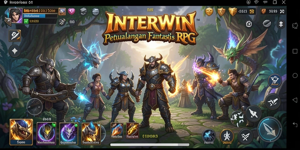 Tampilan utama gameplay INTERWIN yang menampilkan aksi RPG yang mendebarkan.