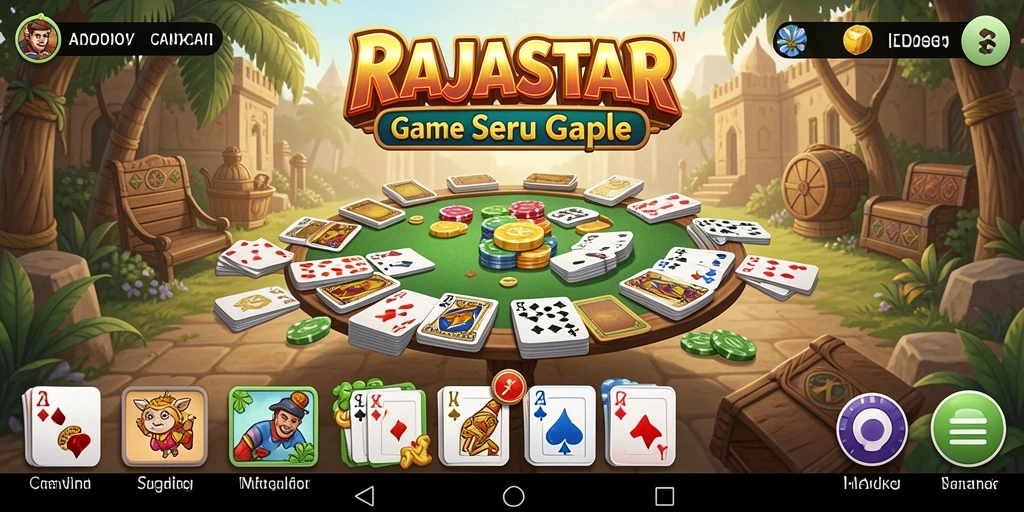 Screenshot gameplay RAJASTAR menampilkan keseruan permainan Gaple.