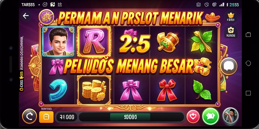 Screenshot gameplay TAR555 menampilkan putaran Slot yang mendebarkan.