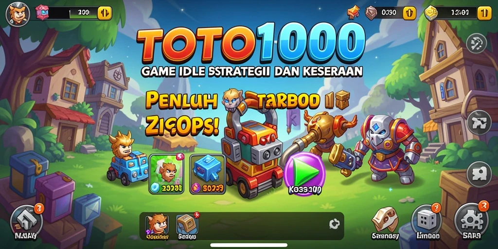 Screenshot gameplay TOTO1000 menampilkan karakter yang sedang mengumpulkan sumber daya.