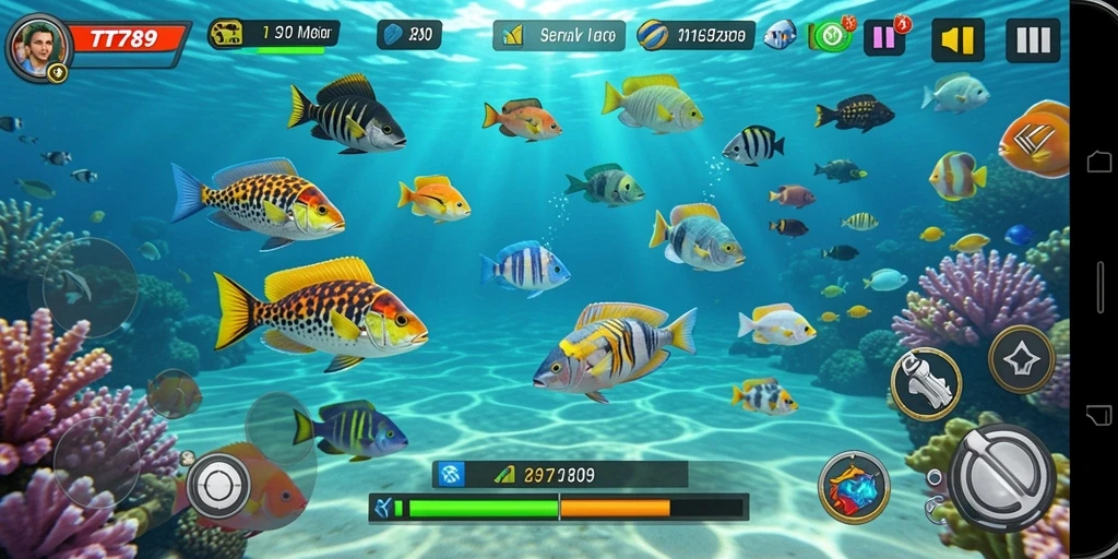 Tampilan utama gameplay Tembak Ikan TT789 yang menarik dan penuh aksi.